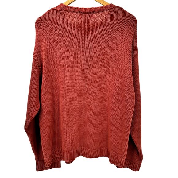 Eddie Bauer Sweater Mens XL Long Sleeve Pullover Clay Red WELL WORN Vintage - Picture 3 of 6